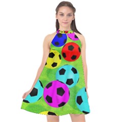 Balls Colors Halter Neckline Chiffon Dress  by BangZart