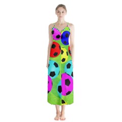 Balls Colors Button Up Chiffon Maxi Dress by BangZart