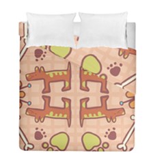 Pet Dog Design  Tileable Doodle Dog Art Duvet Cover Double Side (full/ Double Size) by BangZart