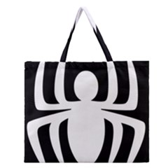 White Spider Zipper Large Tote Bag by BangZart