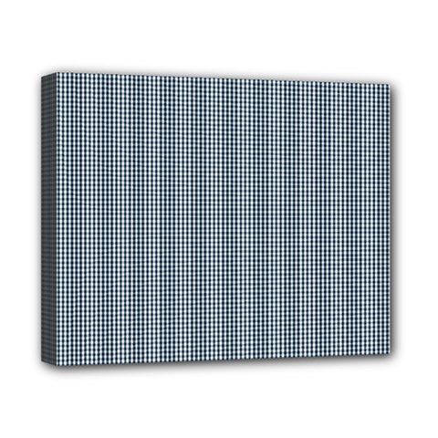 Silent Night Blue Mini Gingham Check Plaid Canvas 10  X 8  by PodArtist