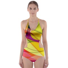 Abstract #367 Cut-out One Piece Swimsuit by RockettGraphics