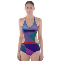 Abstract #415 Tipping Point Cut-out One Piece Swimsuit by RockettGraphics