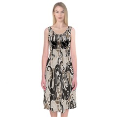 Dragon Pattern Background Midi Sleeveless Dress by BangZart