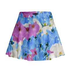 Tulips Floral Pattern Mini Flare Skirt by paulaoliveiradesign