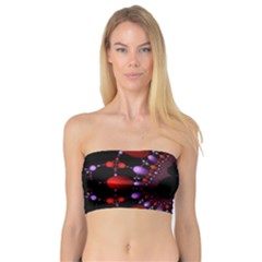 Fractal Red Violet Symmetric Spheres On Black Bandeau Top by BangZart