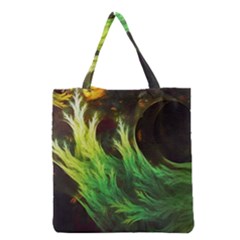 A Seaweed s Deepdream Of Faded Fractal Fall Colors Grocery Tote Bag by jayaprime