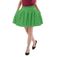 Green Scales A-line Pocket Skirt by Brini