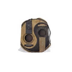 Old And Worn Acoustic Guitars Yin Yang Drawstring Pouches (small)  by JeffBartels