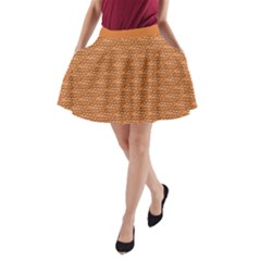 Orange Scales A-line Pocket Skirt by Brini