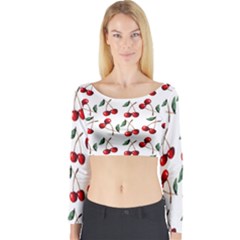 Cherry Red Long Sleeve Crop Top by Kathrinlegg