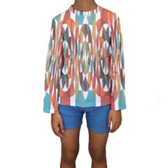 Colorful Geometric Abstract Kids  Long Sleeve Swimwear by linceazul