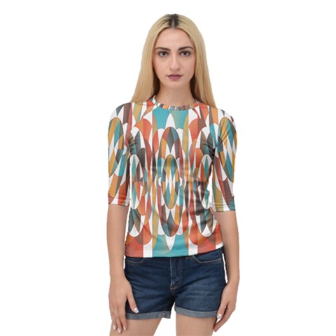 Colorful Geometric Abstract Quarter Sleeve Tee by linceazul