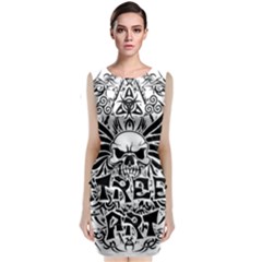 Tattoo Tribal Street Art Sleeveless Velvet Midi Dress by Valentinaart