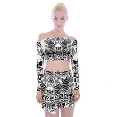 Tattoo Tribal Street Art Off Shoulder Top With Skirt Set by Valentinaart