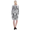 Tattoo tribal street art Long Sleeve Velvet Front Wrap Dress View2