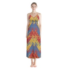 Aztec South American Pattern Zig Button Up Chiffon Maxi Dress by BangZart