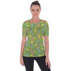 Balloon Grass Party Green Purple Short Sleeve Top by BangZart