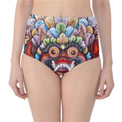 Wood Sculpture Bali Logo High-waist Bikini Bottoms by BangZart