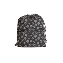 Skull Halloween Background Texture Drawstring Pouches (medium)  by BangZart