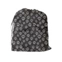 Skull Halloween Background Texture Drawstring Pouches (Extra Large) View2