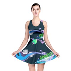 Gonzo s Vip Blue Member Reversible Skater Dress by LimeGreenFlamingo