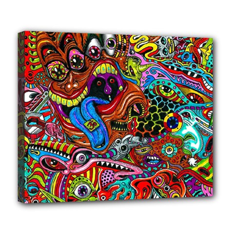 Art Color Dark Detail Monsters Psychedelic Deluxe Canvas 24  X 20   by BangZart