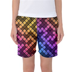 Abstract Small Block Pattern Women s Basketball Shorts by BangZart