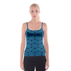 Triangle Knot Blue And Black Fabric Spaghetti Strap Top by BangZart