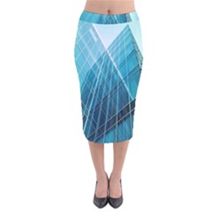 Glass Bulding Velvet Midi Pencil Skirt by BangZart