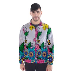 Flowers Pattern Vector Art Wind Breaker (men) by BangZart