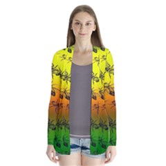 Insect Pattern Drape Collar Cardigan by BangZart