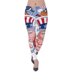 Independence Day United States Of America Velvet Leggings by BangZart