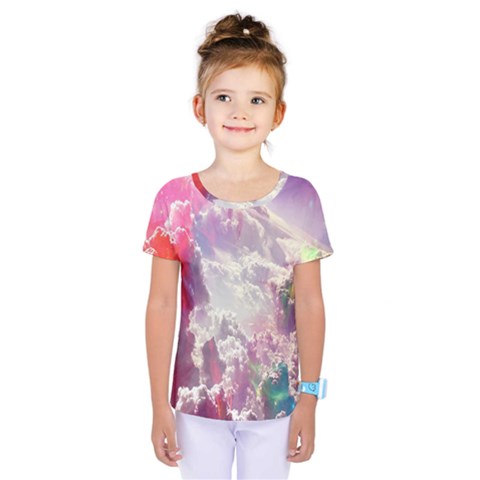 Clouds Multicolor Fantasy Art Skies Kids  One Piece Tee by BangZart