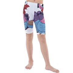 Turkey Animal Pie Tongue Feathers Kids  Mid Length Swim Shorts by Nexatart