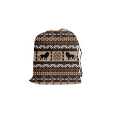 Lion African Vector Pattern Drawstring Pouches (small)  by BangZart