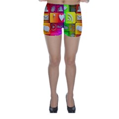 Colorful 3d Social Media Skinny Shorts by BangZart