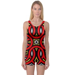 Traditional Art Pattern One Piece Boyleg Swimsuit by BangZart
