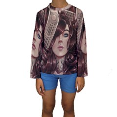 Beautiful Women Fantasy Art Kids  Long Sleeve Swimwear by BangZart