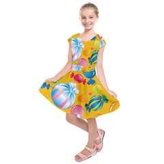 Sweets And Sugar Candies Vector  Kids  Short Sleeve Dress by BangZart