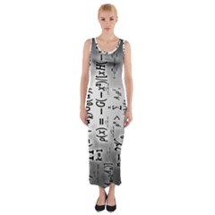 Science Formulas Fitted Maxi Dress by BangZart