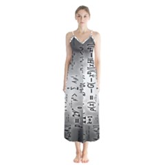 Science Formulas Button Up Chiffon Maxi Dress by BangZart