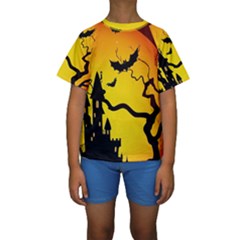 Halloween Night Terrors Kids  Short Sleeve Swimwear by BangZart