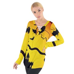 Halloween Night Terrors Tie Up Tee by BangZart