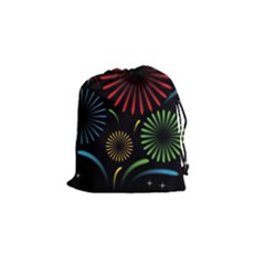 Fireworks With Star Vector Drawstring Pouches (small)  by BangZart