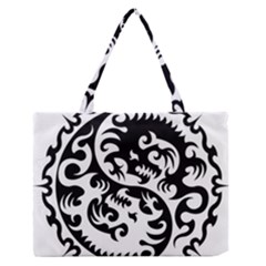 Ying Yang Tattoo Medium Zipper Tote Bag by BangZart