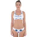 Cute White Cat Blue Eyes Face Cross Back Hipster Bikini Set View1