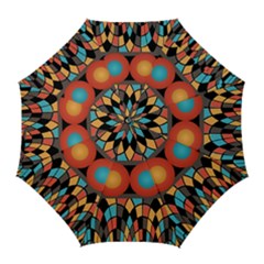 Colorful Geometric Composition Golf Umbrellas by linceazul