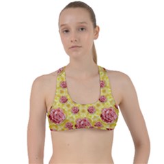 Roses And Fantasy Roses Criss Cross Racerback Sports Bra by pepitasart