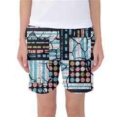 Distressed Pattern Women s Basketball Shorts by linceazul